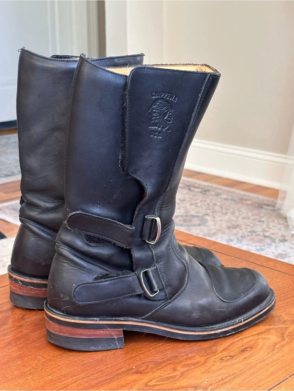Chippewa 27862 Rally Engineer Boots Men’s 9.5D Made in USA Black Leather